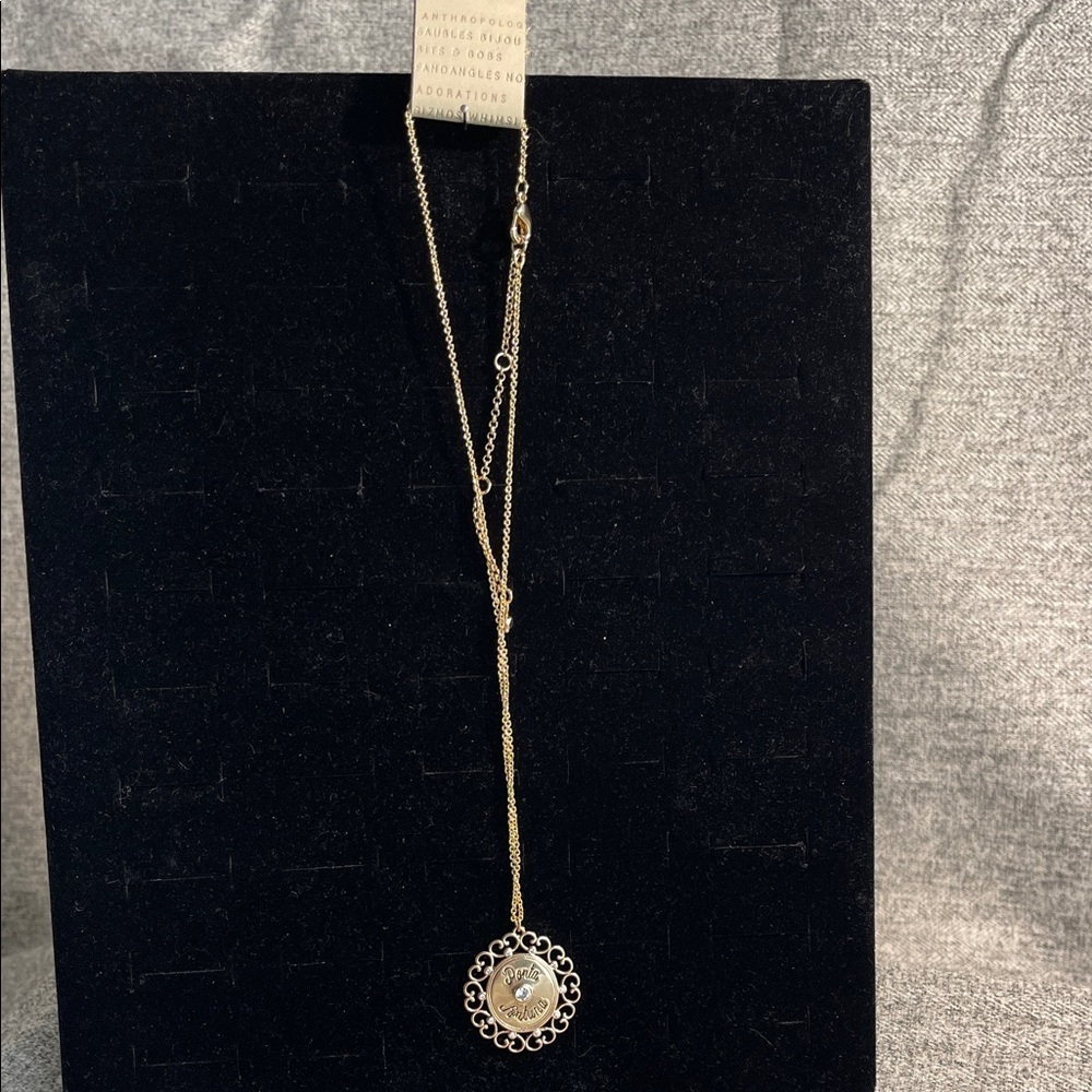 Anthropologie Heart Circle Charm Necklace.NWT - Picture 2 of 4